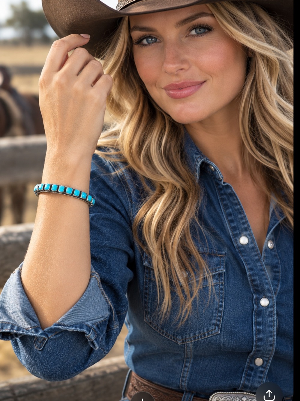 Navajo Ernest Rangel Sleeping Beauty Turquoise Bracelet Cuff